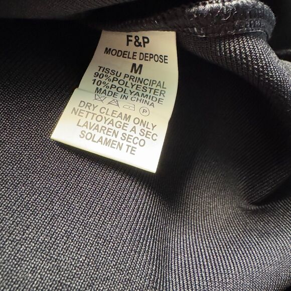 F & P Paris One Shoulder Dress Bodycon Black White Women's Medium - Picture 4 of 5